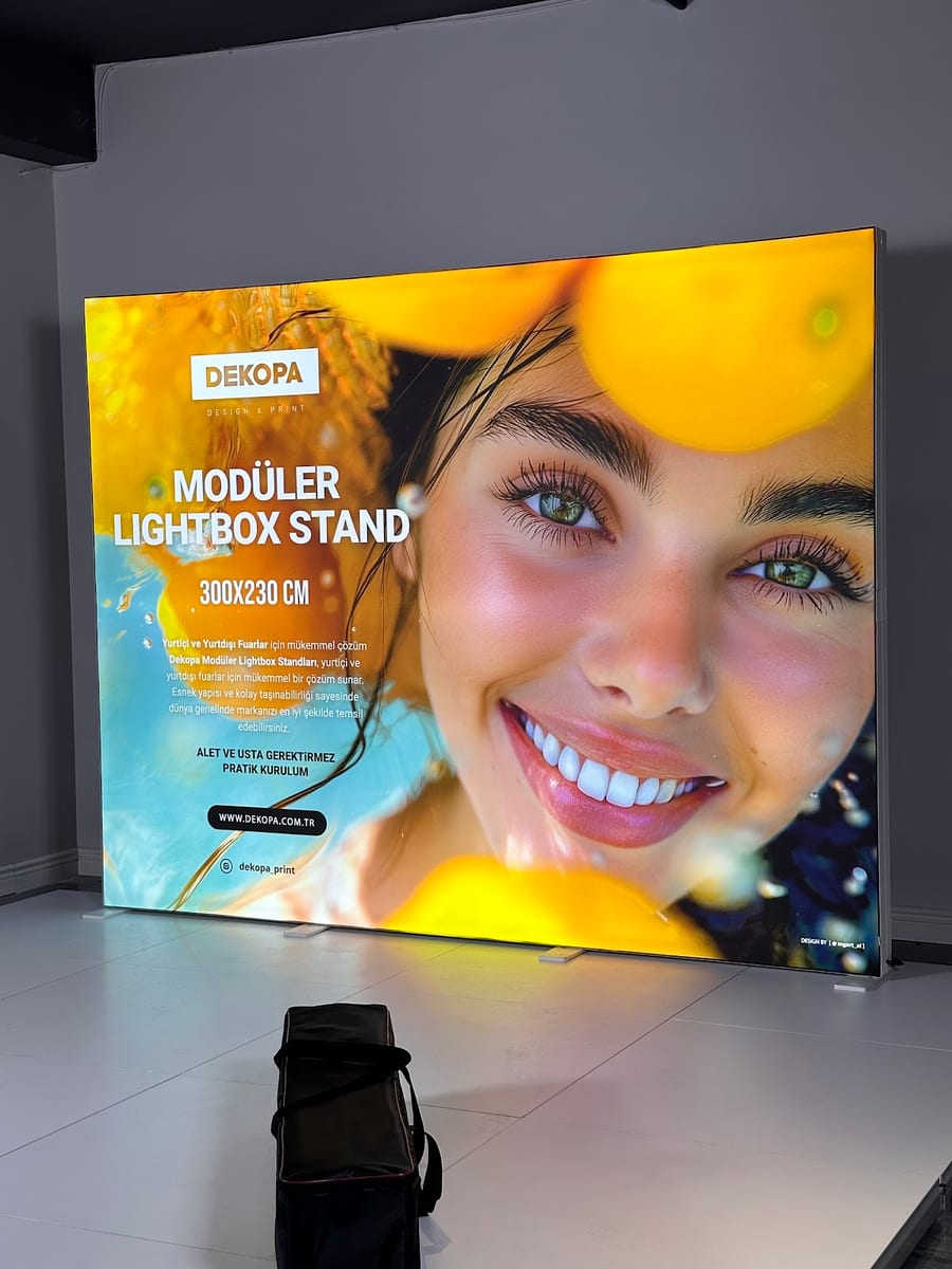 300x230 cm Modüler Lightbox Stand Fuar Uygulaması