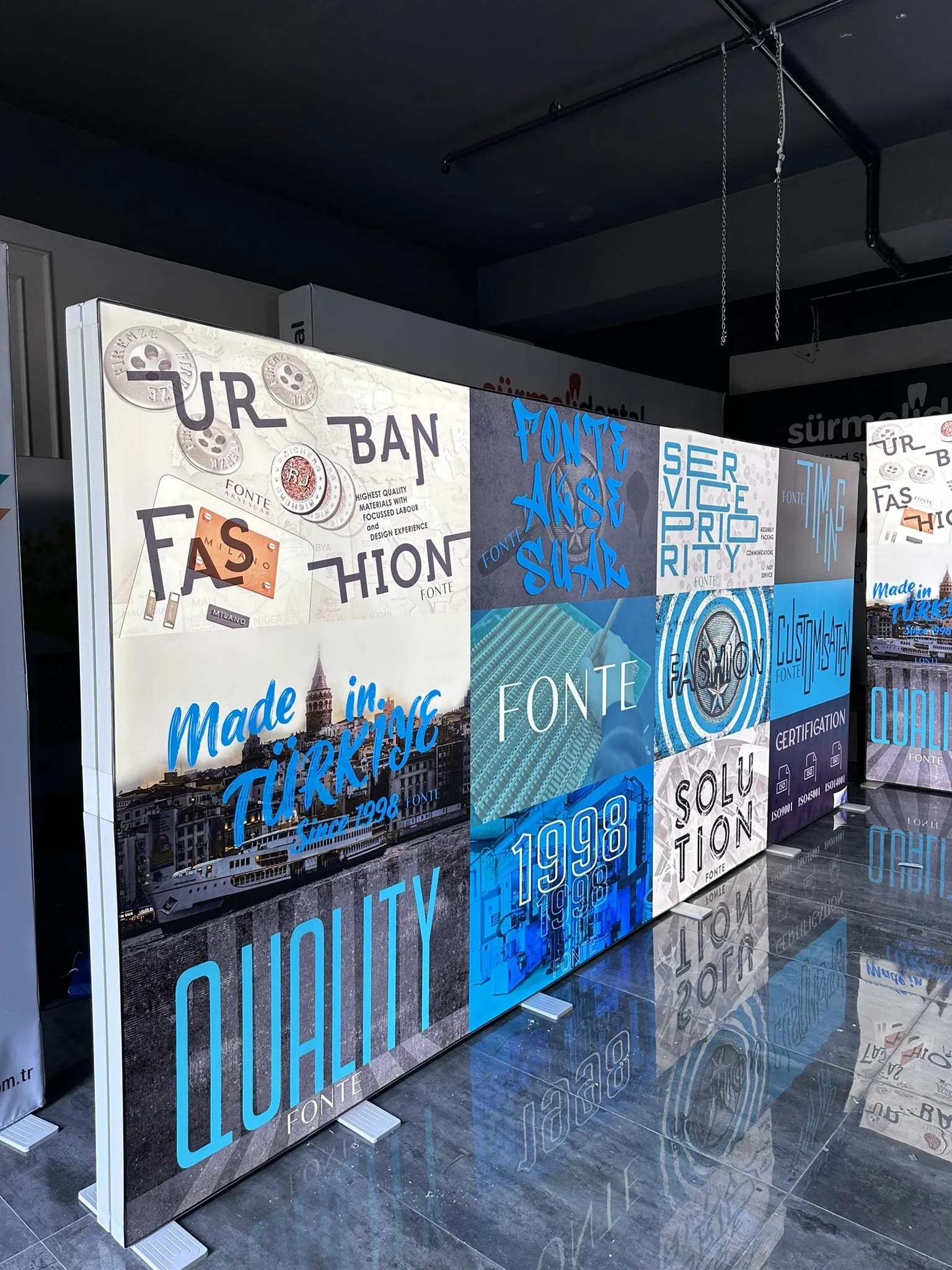 Fonte Tekstil DS Modüler Lightbox Set 600x230 cm Tekstil Panel Fuar Standı