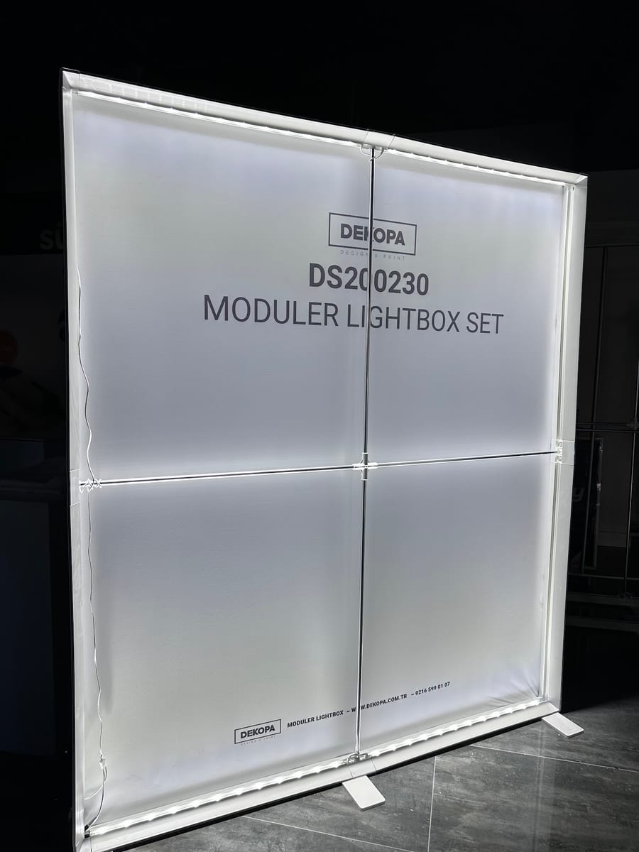 Dekopa DS200230 modüler lightbox seti aydınlatmalı ürün sergileme paneli